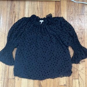 Rebecca Taylor size Medium Black Polka Dot Blouse
